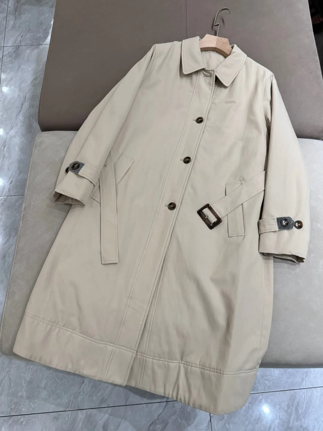 Casual autumn single breasted cotton trench coat