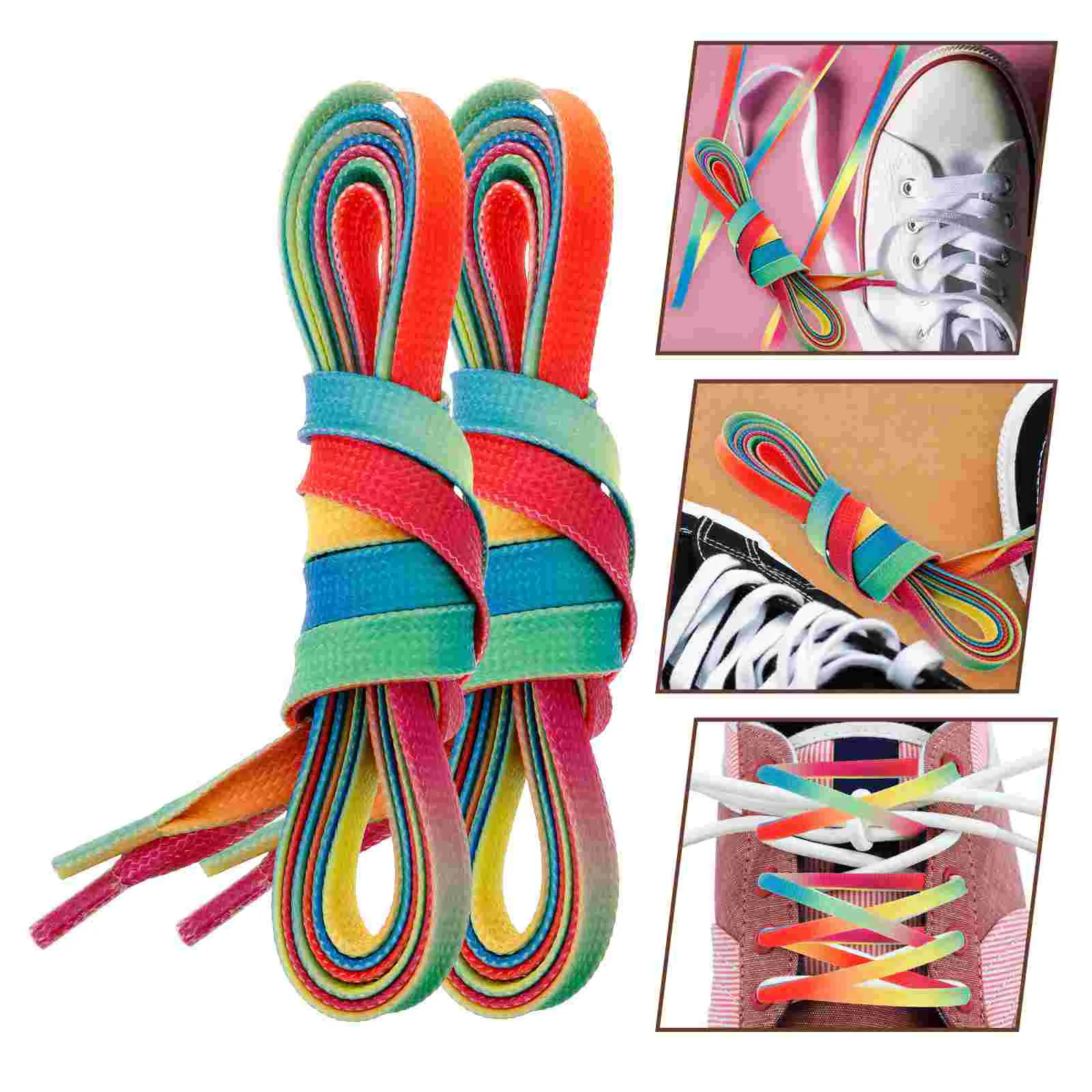 Hockey Shoelaces Skate Waxed Roller Straps Sports Replacement Pattern Shoes for Sneaker Decorative