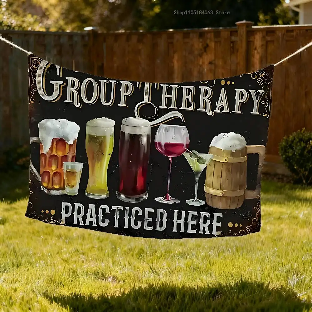 

Decor Fun Group Therapy Flag Tapestry Banner For Bedroom Outdoor Living Room Restaurant Bar Wall Decor Party