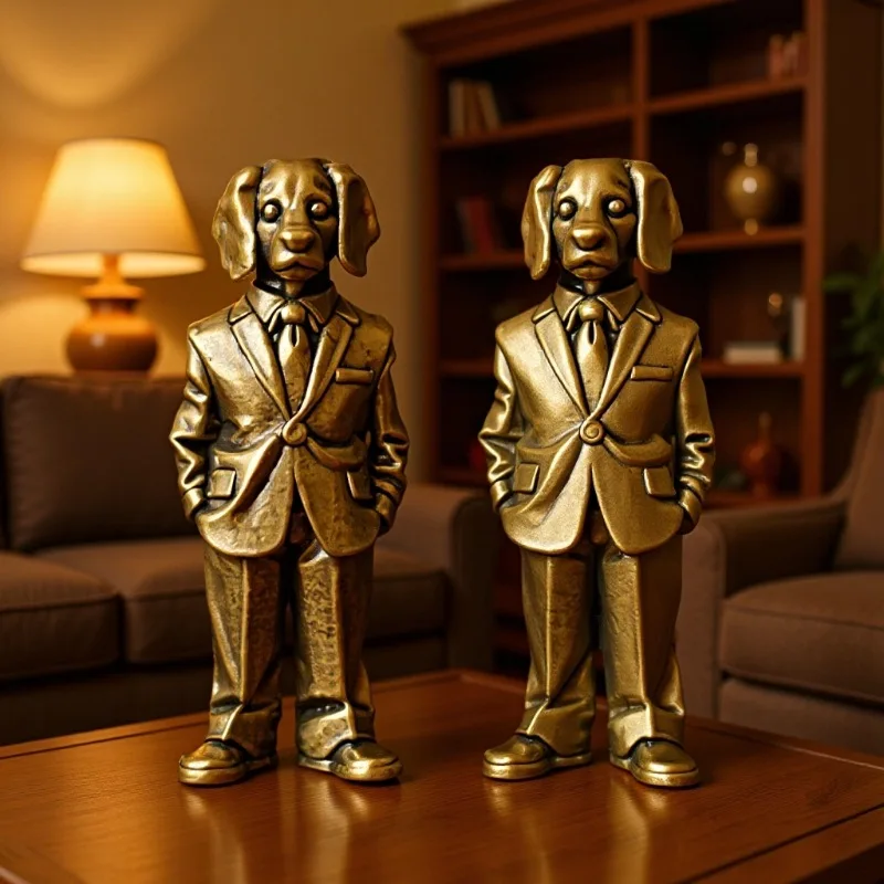Figura de perro con traje de latón, decoración del hogar, decoración de escritorio antigua, artesanías de colección de riqueza prospera de perro del zodiaco, artículos de bronce pequeños