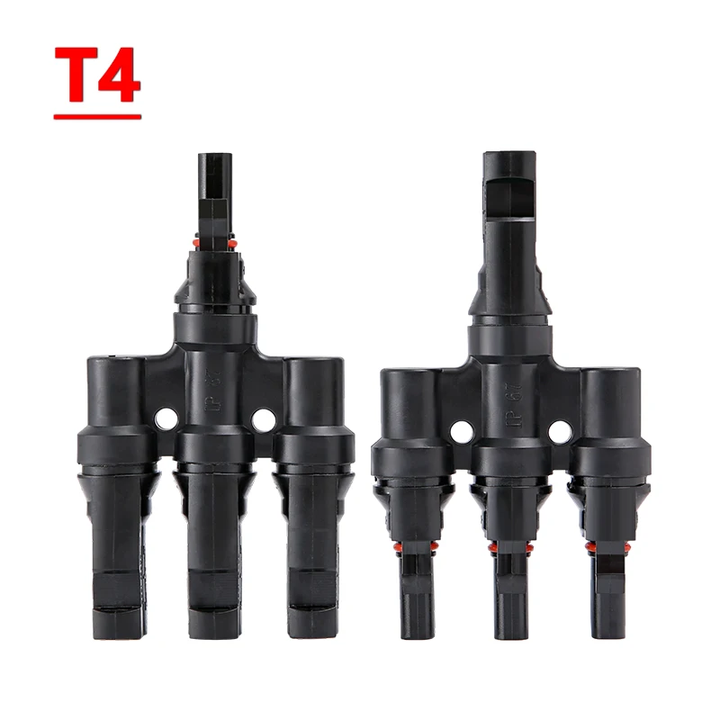 XIONGISOLAR  IP67  T Branch PV Connector Paralleling Solar Stecker male female Solar Panel  Connectors  PV Combiner Box