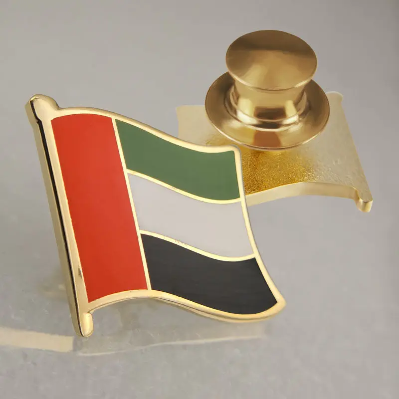 United Arab Emirates Flag Lapel Pins UAE Emblem Badge Custom Enamel Craft Metal Lapel Pin Clothing Backpack Accessories Gifts