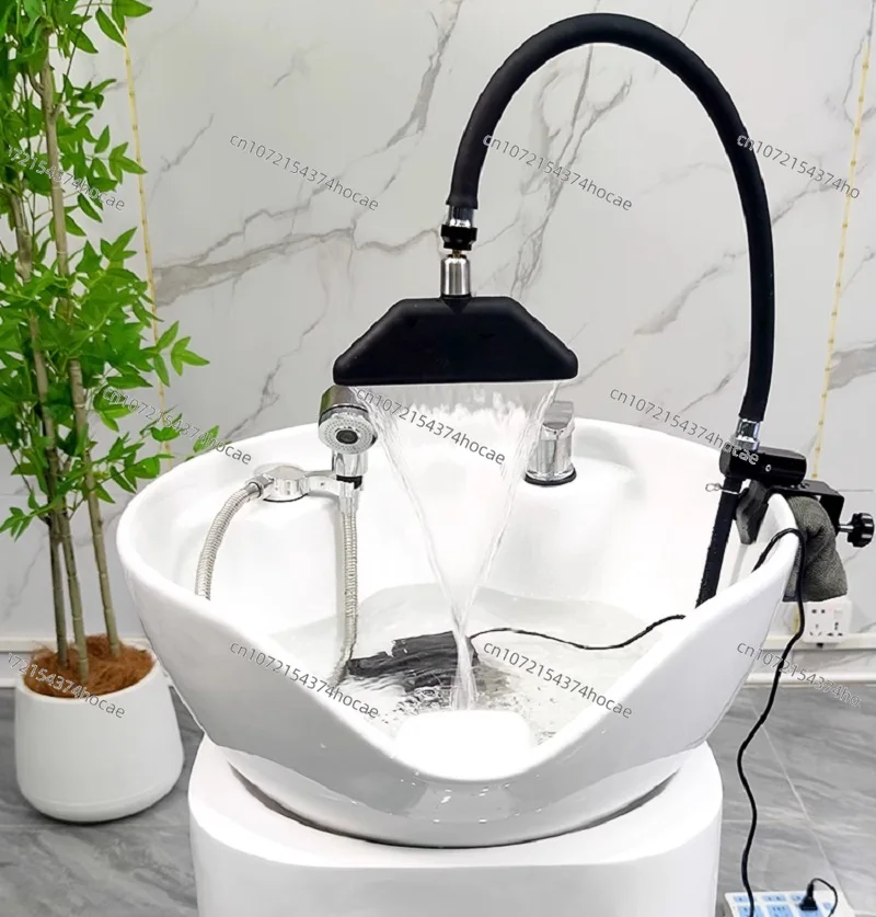 Carbonated Spring Waterfall Circulation Mobile Head Spa Water Faucet, Salon Shampoo Shower Head with Waterfall Feature