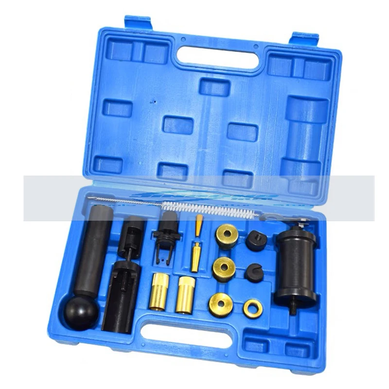 18-Piece Set of Fuel Injector Removal Tools Special Tools for Removing Fuel Injectors Fuel Injector Slide Hammer Puller T10133