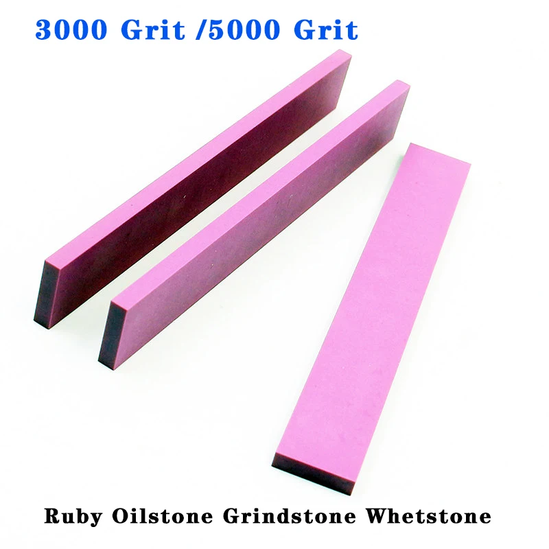 1PC 3000# 5000# 150x20x5mm Ruby Oilstone Whetstone Professional Grindstone Sharpener for Kitchen Knife Scissors Razor Blade Care