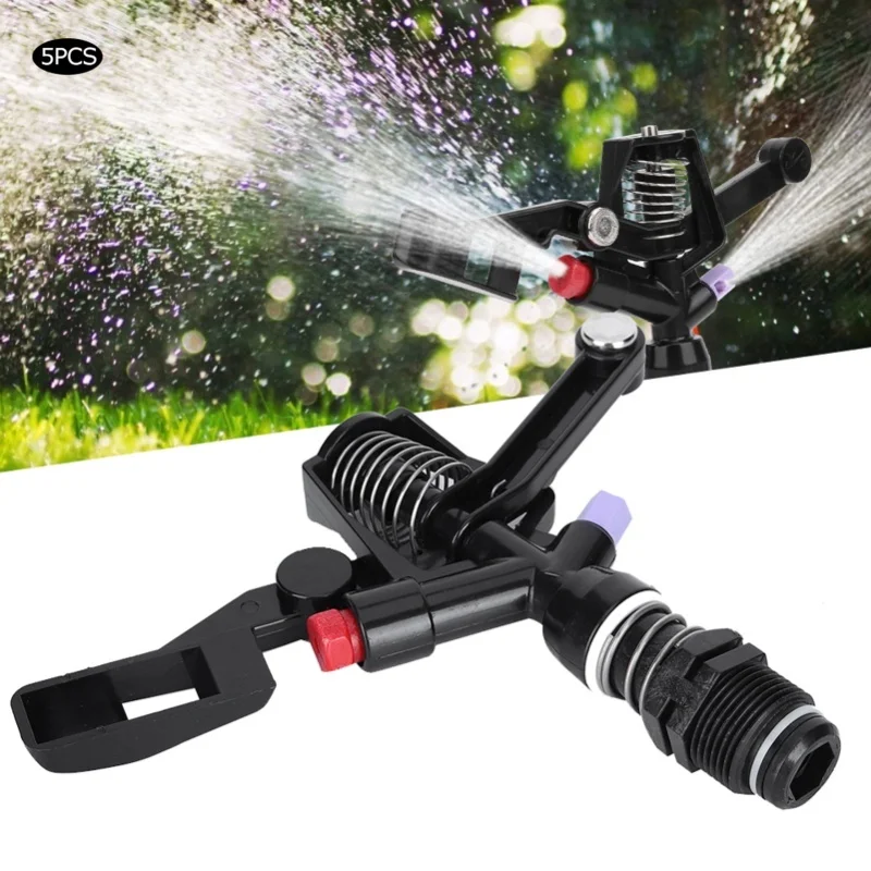 5Pcs Nozzle Rotating Rocker Spraying Tool 3/4in DN20 Male Thread For Agricultural Irrigation