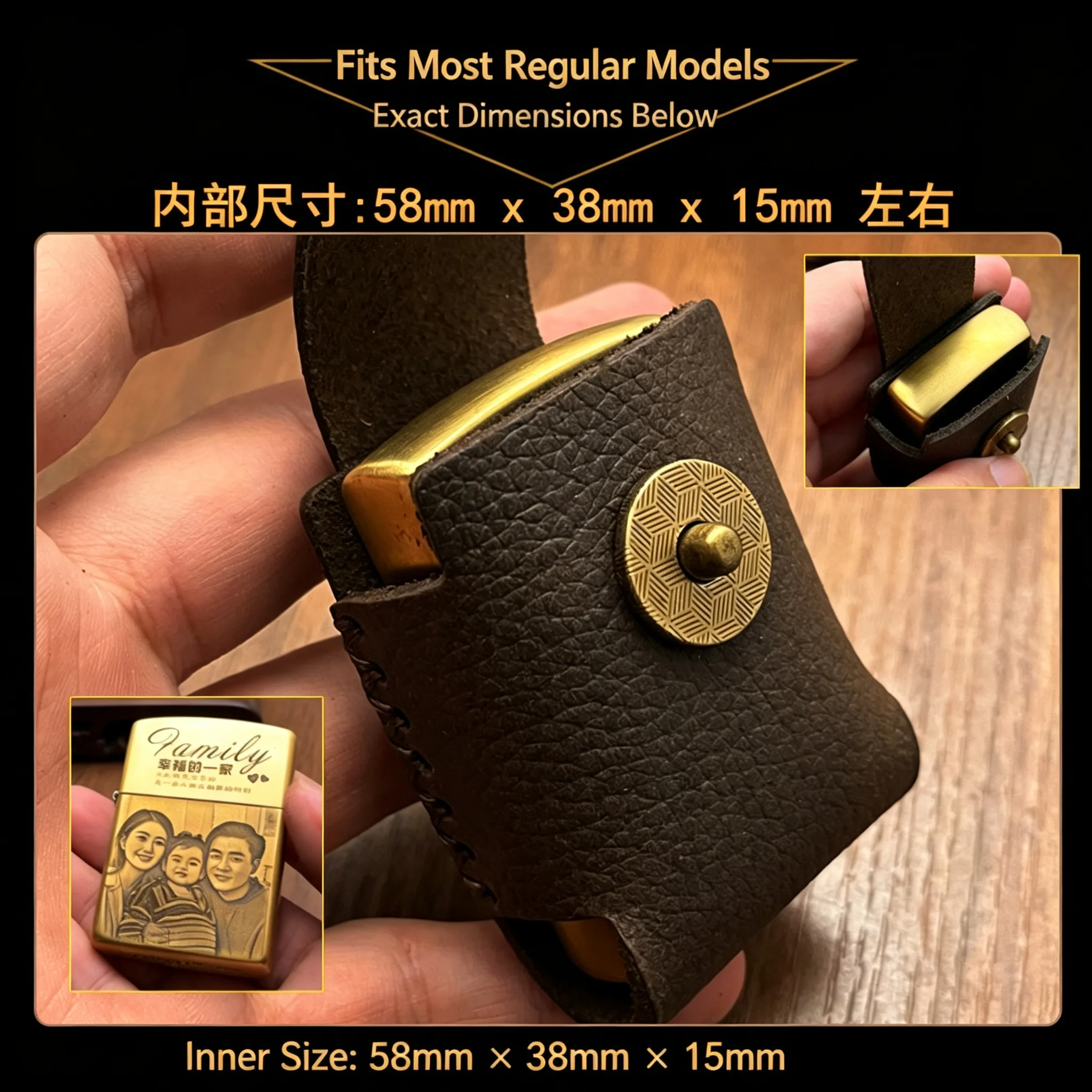 Genuine Leather Lighter Case P - Lighter Insert Zippo recension och pris