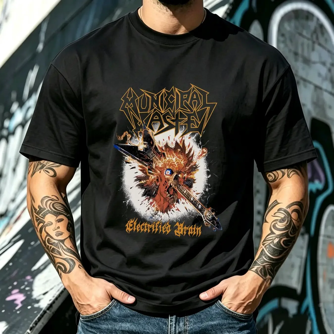 washed T Shirt Municipal Waste band album All sizes S to 5Xl JJ3344 long or short sleeves vintage Washed designer clothes