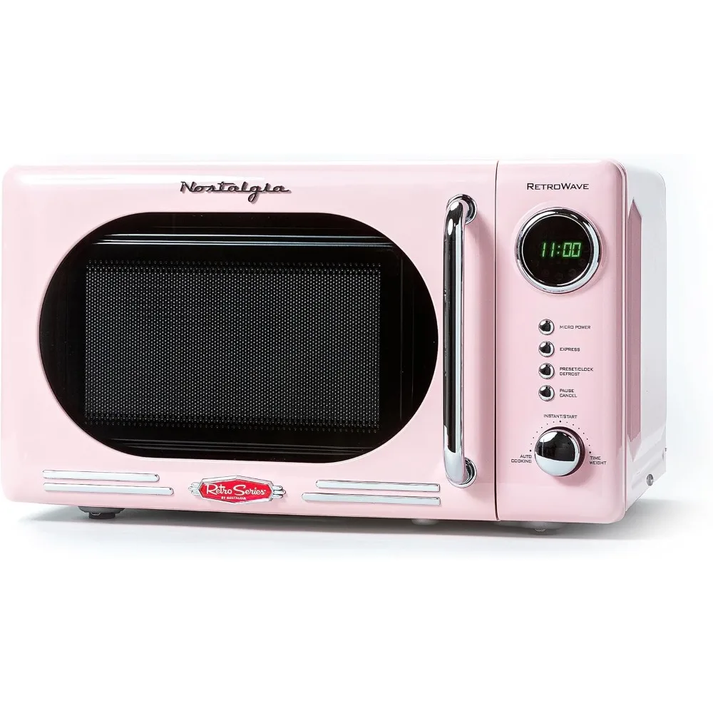 

Retro Compact Countertop Microwave Oven - 0.7 Cu. Ft. - 700-Watts with LED Digital Display,Child Lock ,Pink