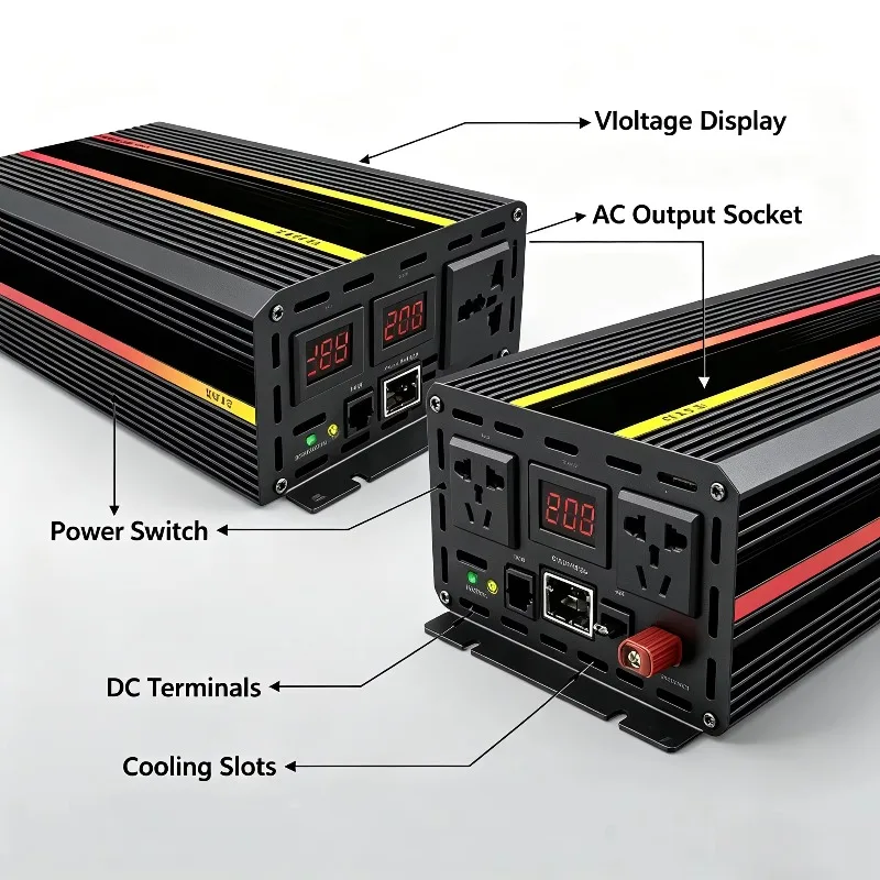 Digital Display 12000W  Pure Sine Wave Inverter, DC 12V  to  220V  Converter  with  Controller  for  Car  Home  Outdoor