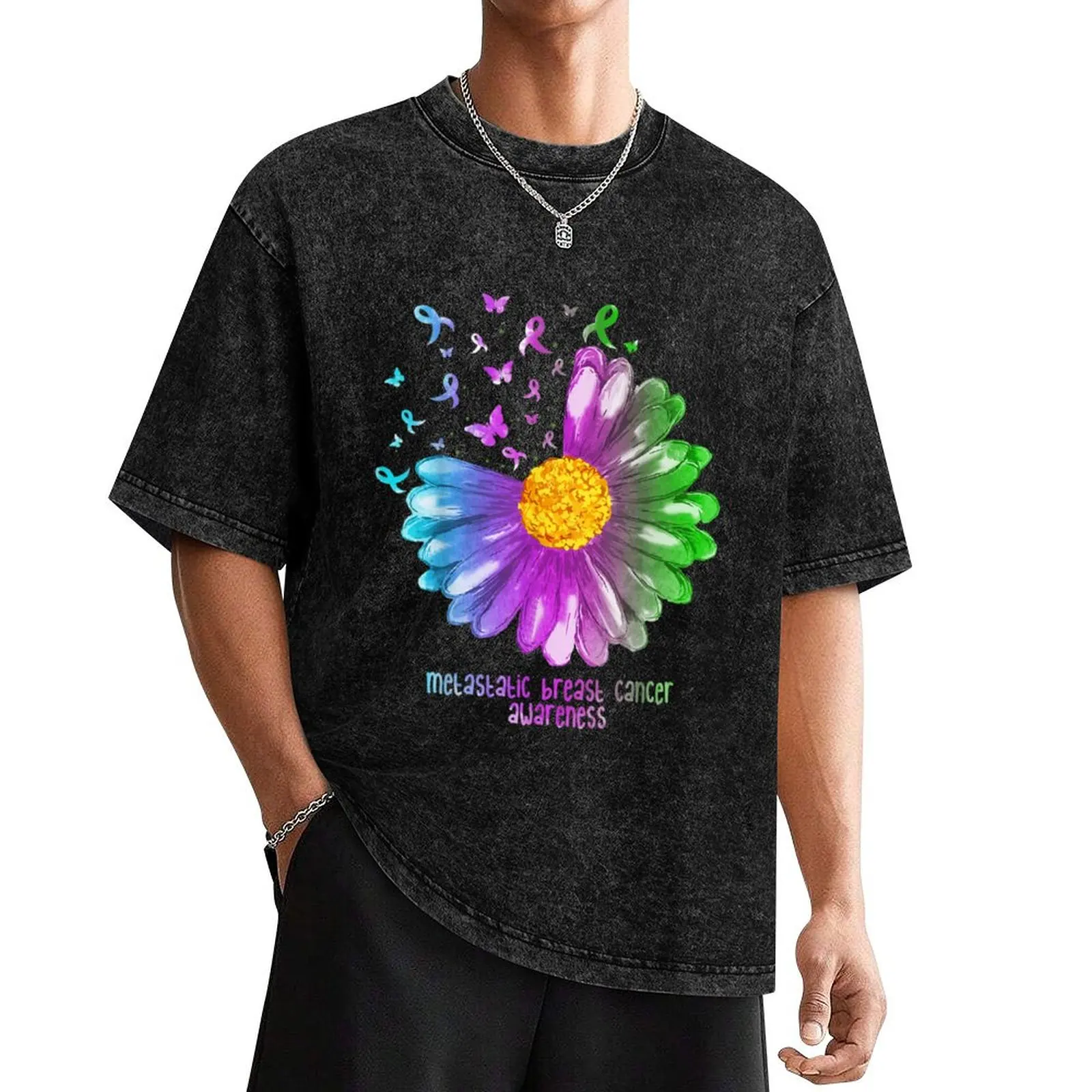 

Daisy Butterfly Metastatic Breast Cancer Awareness Gifts TShirt62 T-Shirt essential t shirt clothes men t shirts