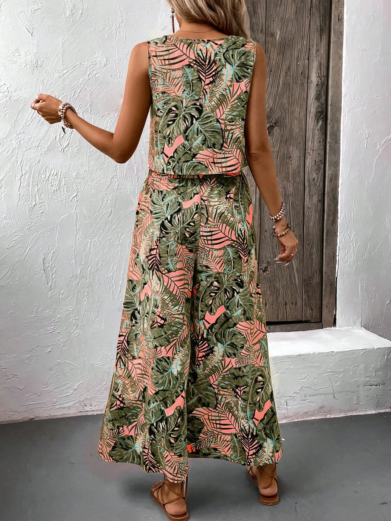طقم نسائي من قطعتين بطبعة أورا - مراجعة Summer Vacation Clothing Women وسعره