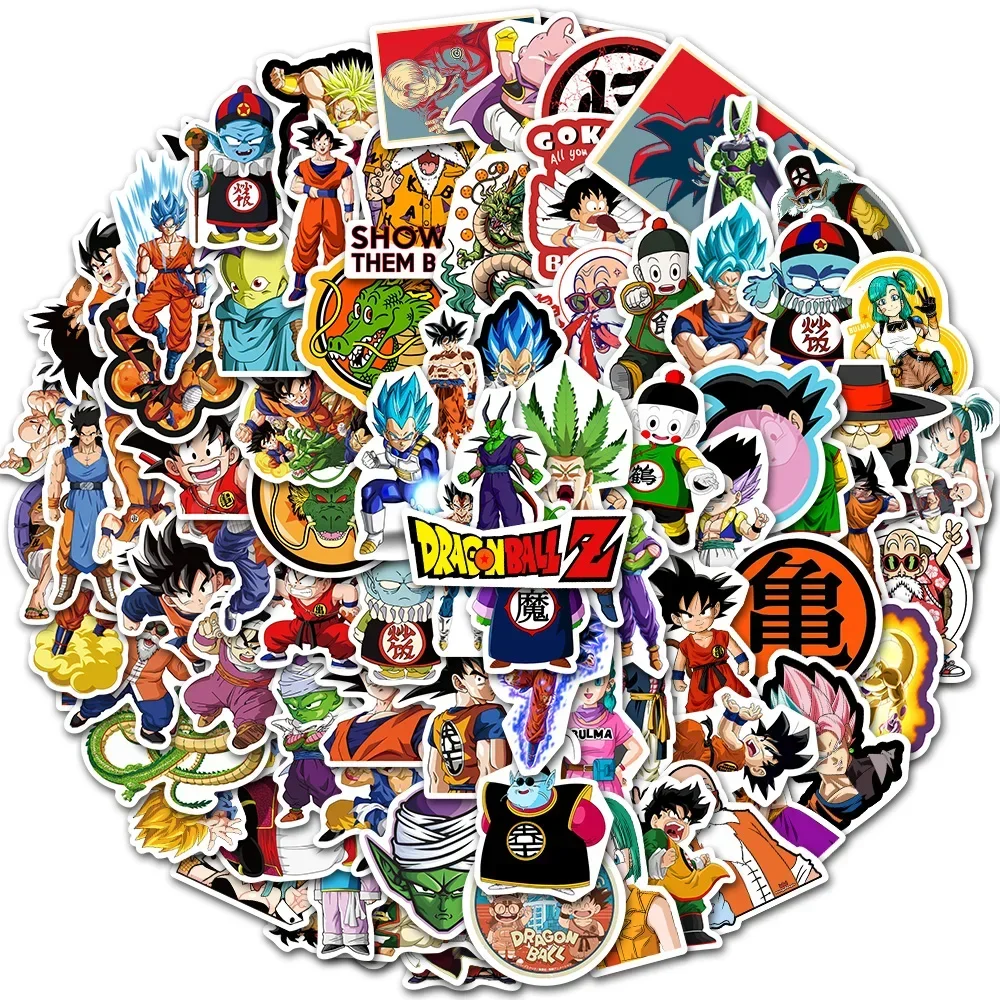 50/100PCS Anime Dragon Ball Stickers Cartoon Laptop Phone Snowboard Luggage Fridge DIY Decal Graffiti Sticker Kid Toy Gift