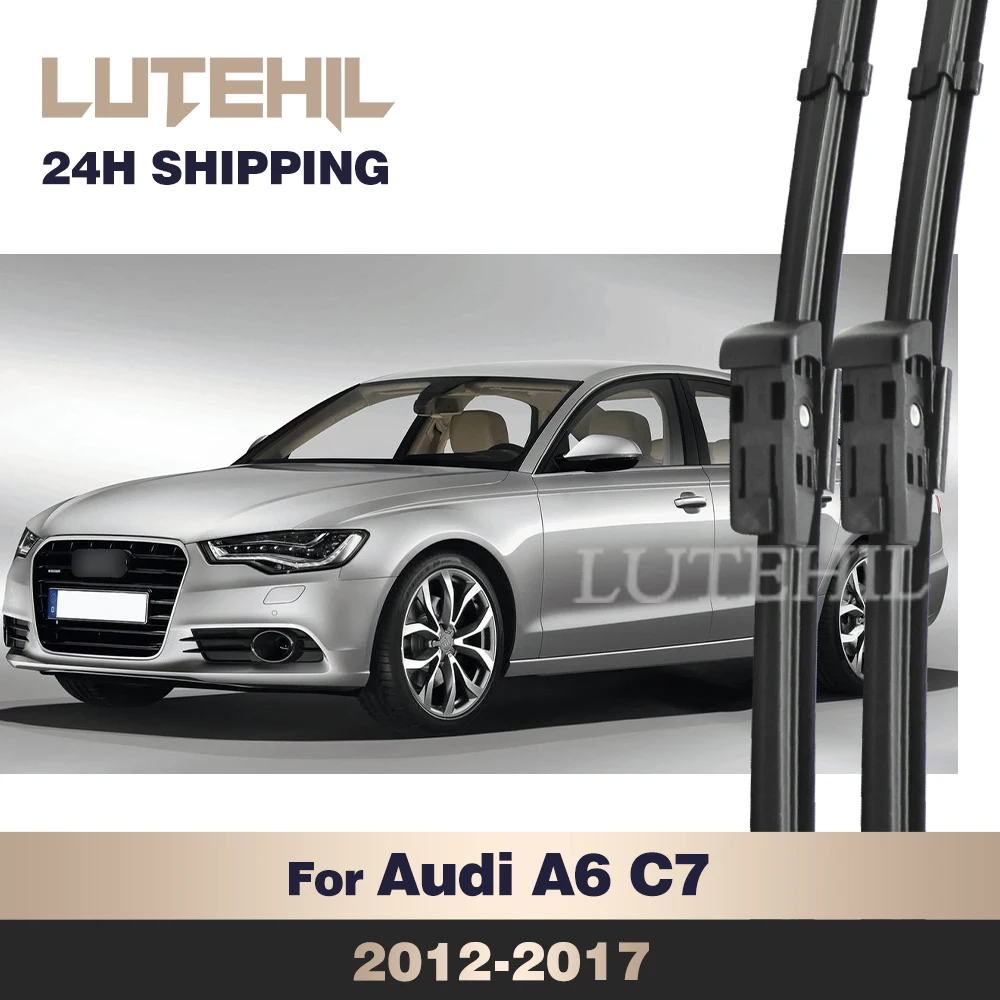 Wiper ใบปัดน้ำฝนด้านหน้าสำหรับ Audi A6 C7 4G 2012 2013 2014 2015 2016 2017กระจกกระจกด้านหน้าหน้าต่าง26 "+ 21"