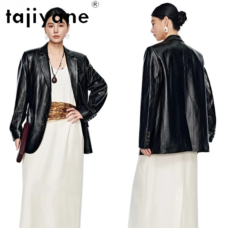 TAJIYANE Women's Top-Layer Sheepskin Jackets Fashion Mid-Length Suit Coats Spring Genuine Leather Jacket 2026 Woman Clothes 가죽자켓