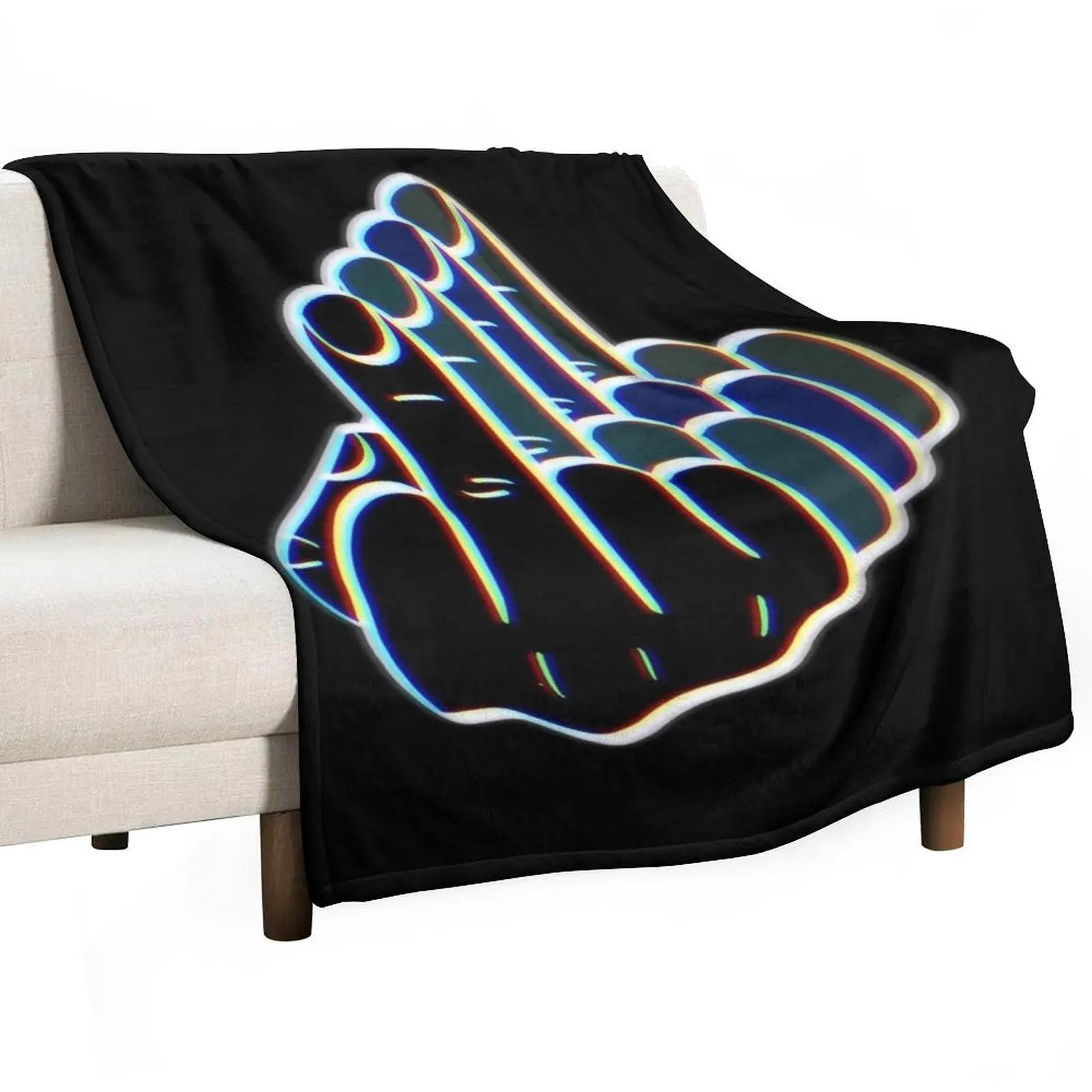 

Inverted middle finger Throw Blanket Sleeping Bag Bed Personalized Gift Polar Blankets