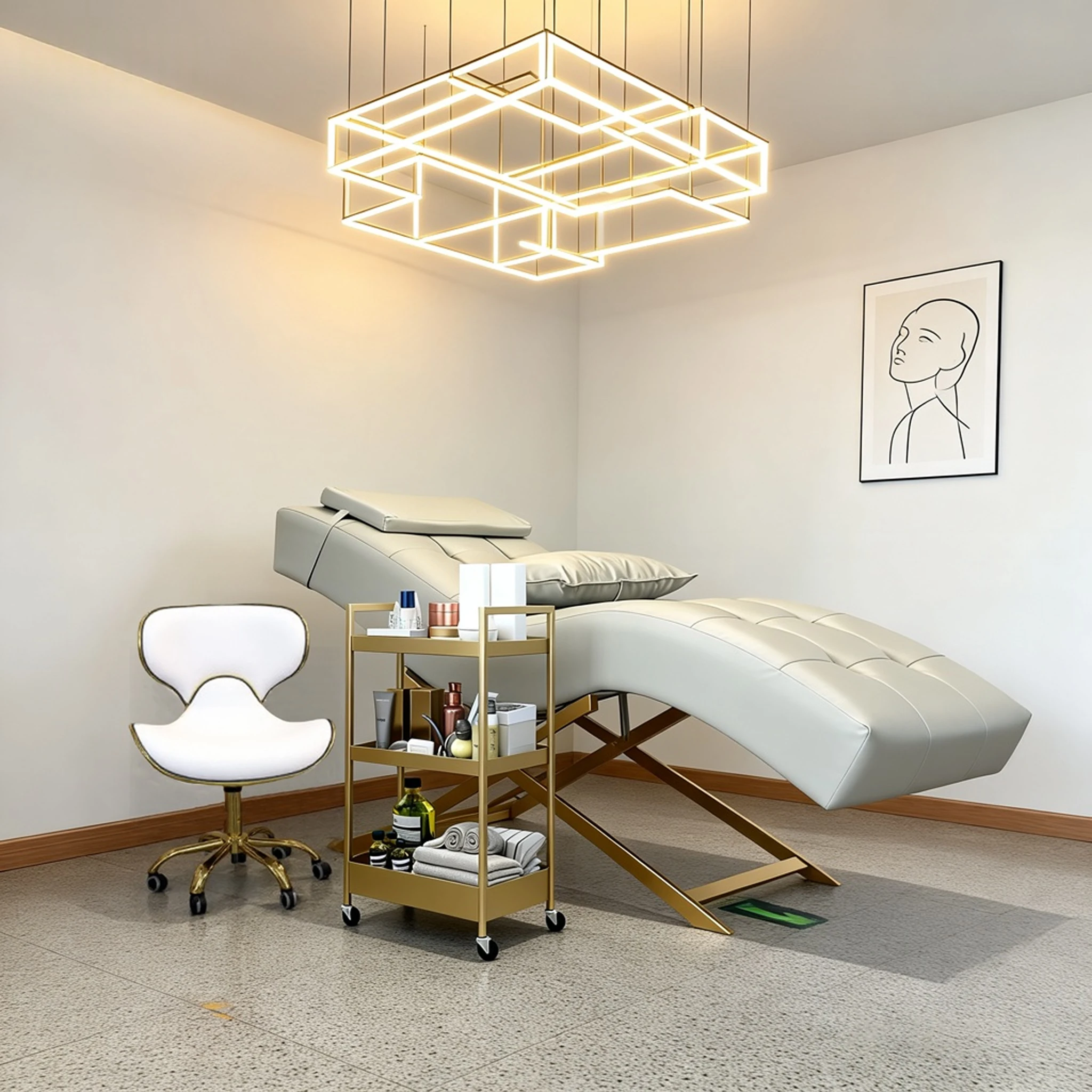 Luxury Curved Lash Bed Eyelash Bed Salon Chair Beauty Salon Lash Chair Massage Table Spa Facial Lash Bed for Salon