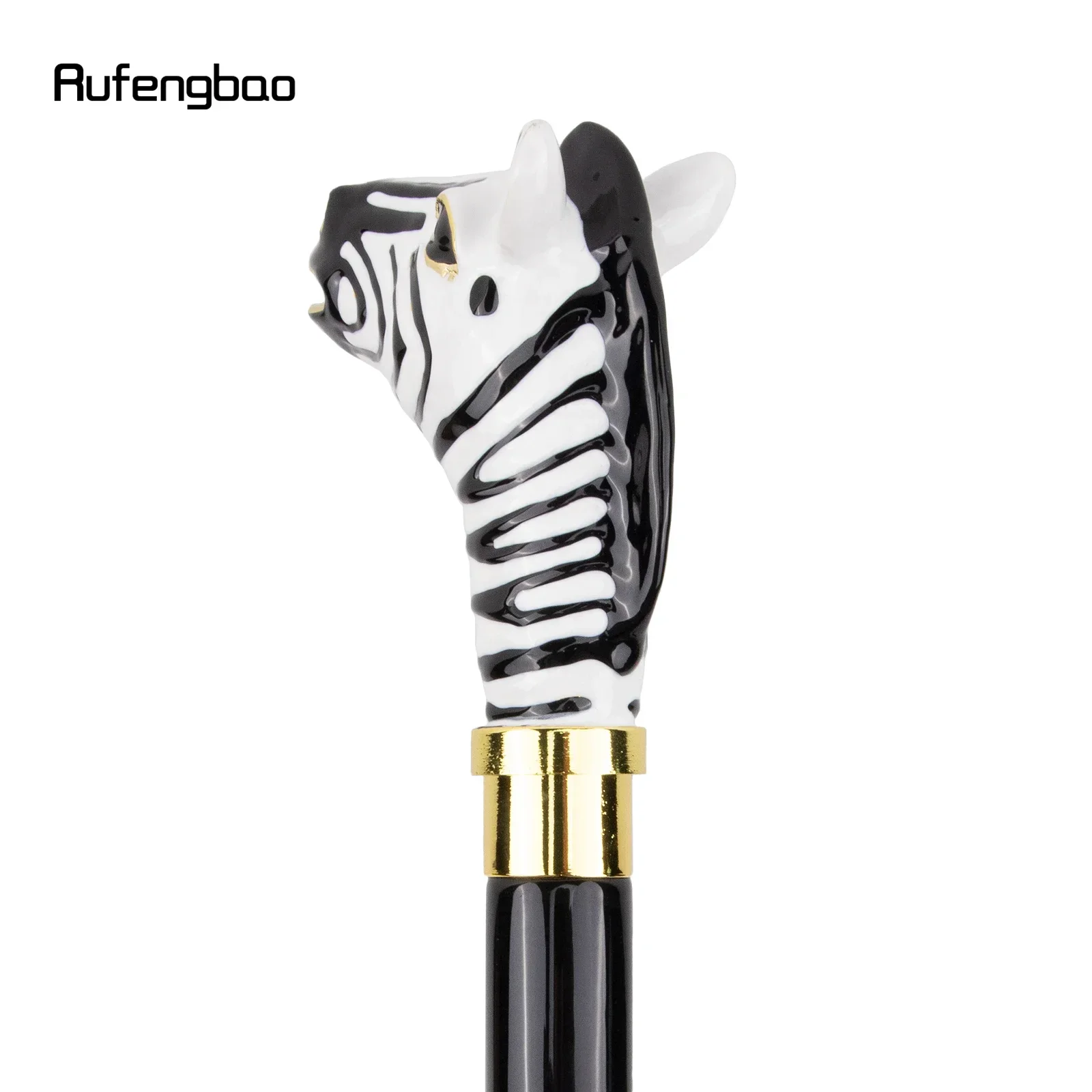 السيراميك زيبرا رئيس خشبي واحد مشترك موضة الخشب عصا للمشي ديكور حفلة عصا للمشي هالوين الصولجان العصا Crosier 96 سنتيمتر