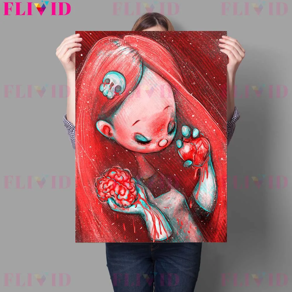 The Bloody Carnival Of Ghouls And Witches Vintage Wall Art Canvas Painting  Vampire Twins Cocktail Party Poster Print Home Decor