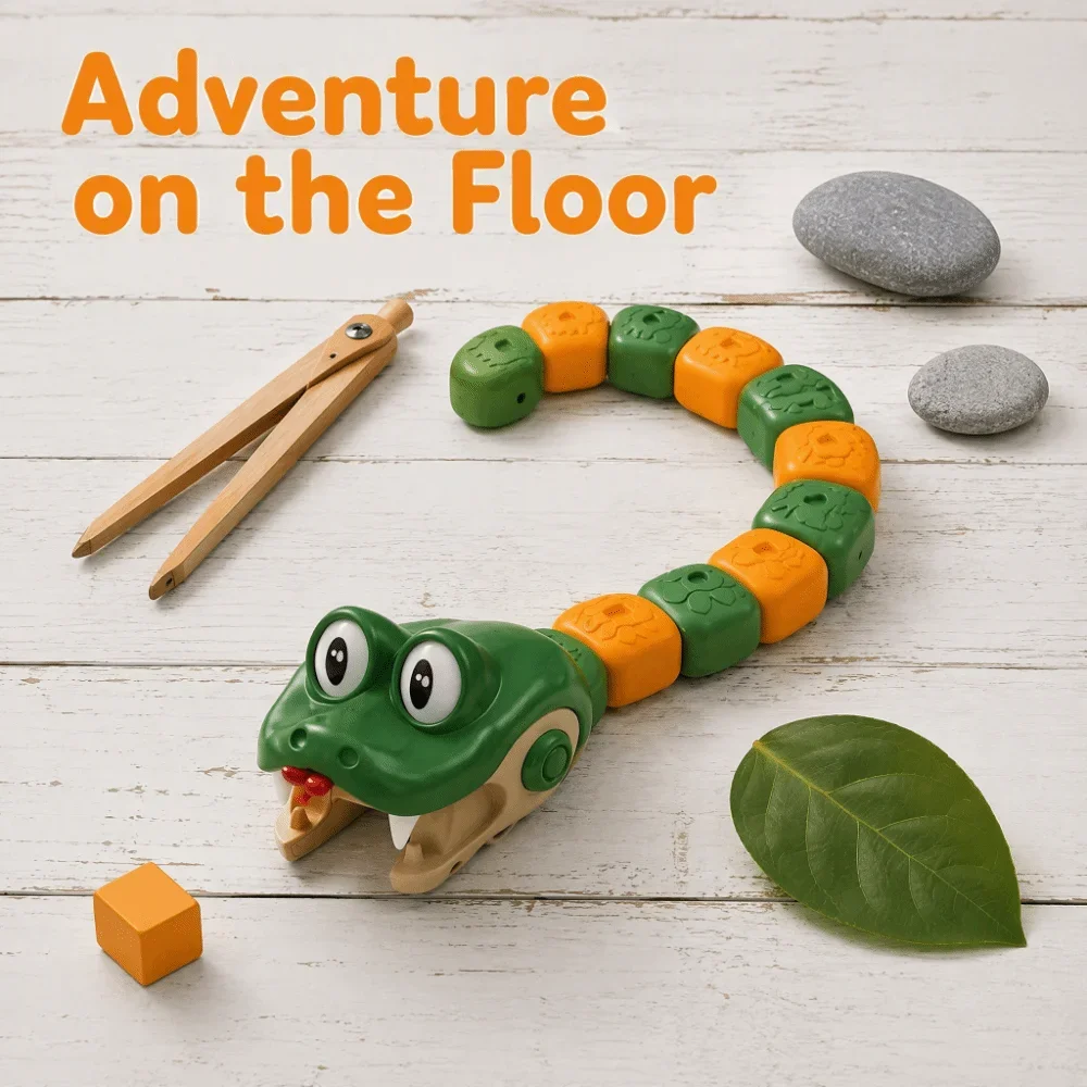 Fun Game Magnetic RC Snake Car Toy Interactive Bead Eating Remote Control Car 2 Players Desktop Magnetic RC Car Indoor Play