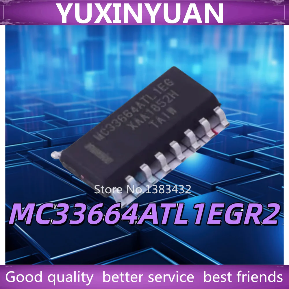 

10PCS/LOT MC33664ATL1EGR2: Isolated Network High-Speed Transceiver IC, 2 Mbps, Dual SPI Architecture, 4.5V-5.5V Supply, SOIC-16