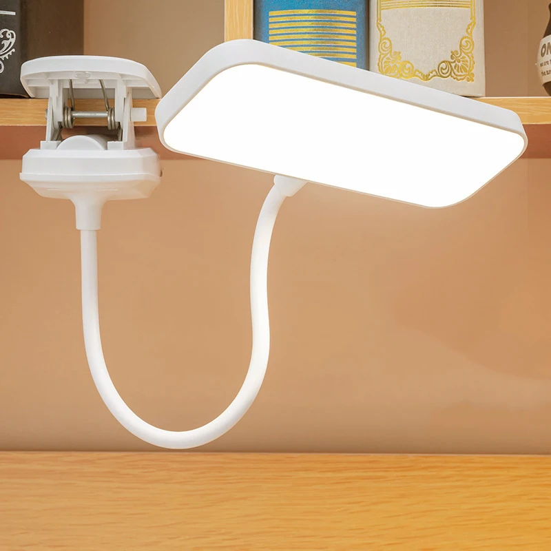 Lampe de table LED flexible aste avec clip, lampe de bureau à gradation continue, veilleuse de chevet, étude, lecture, travail de bureau, 360 °