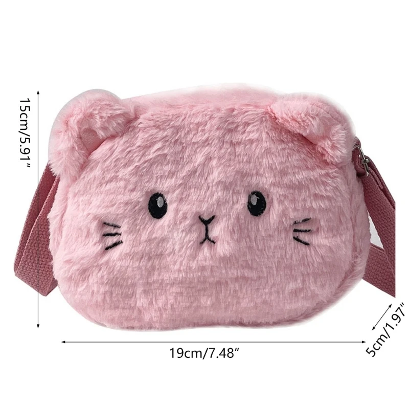 Bolso cruzado versátil para niña y niño, bolso hombro con forma gato, capacidad, a 2023