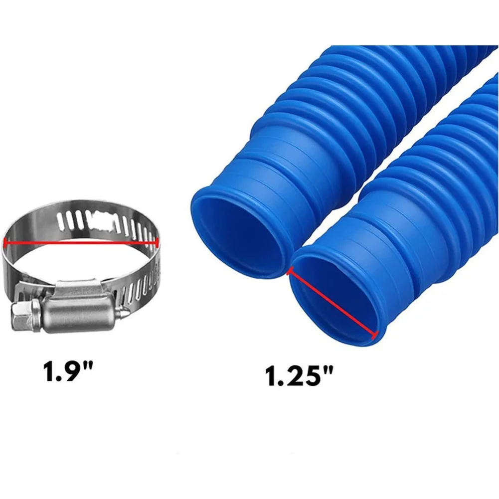 

Набор металлических зажимов для наземных шлангов для обслуживания бассейнов, совместим с насосами и скиммерами, решение для обслуживания бассейнов из гофрированного ПВХ