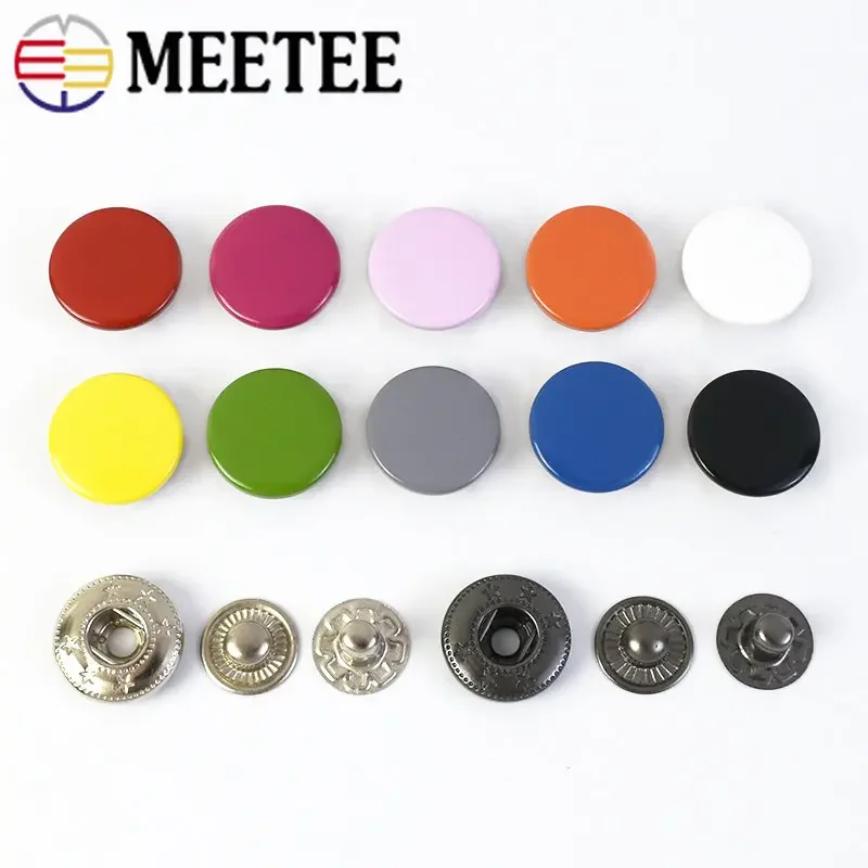 20Sets Meetee 12-17mm Colorful Snap Buttons Fasteners Press Studs for Sewing Leather Craft Clothes Bags DIY Needlework Accessory