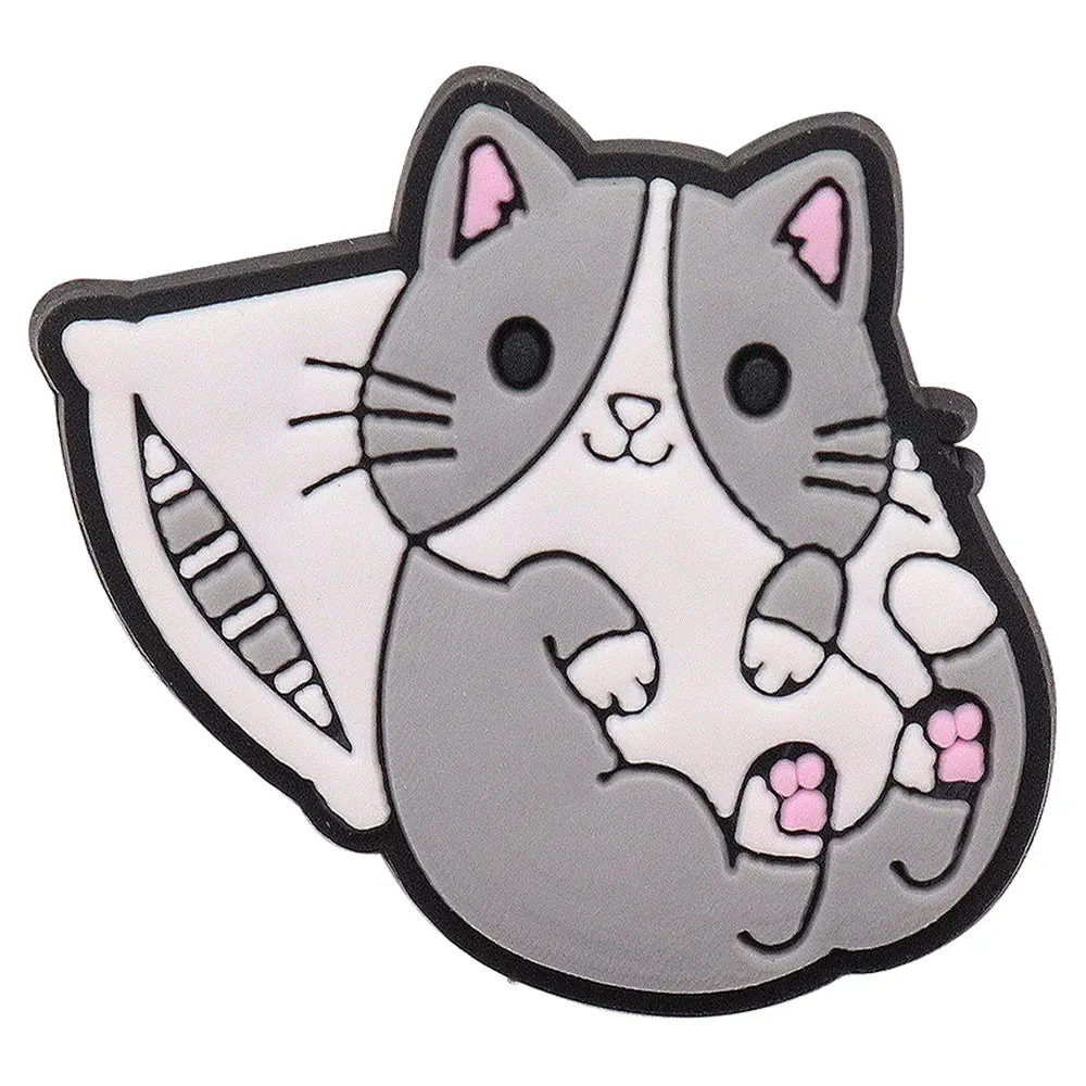 1-17PCS PVC Kawaii Tier Katze Mama Sandale Schuh Dekoration Schnalle Charms Fit Armbänder Loch Slipper Zubehör kind Weihnachten Geschenk