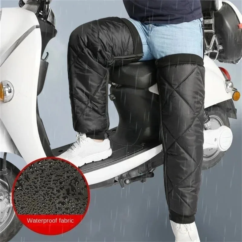 Winter Warm Motorcycle Knee Pads Leg Guards Zippered Waterproof Windproof Thermal Leg Warmers for Motorbike Riding
