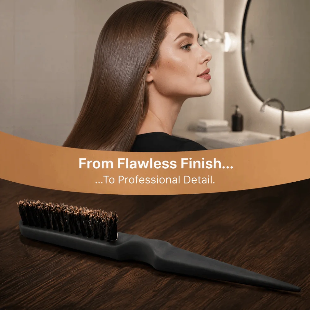 Long And Short Brush Hair Hair Teasing Brush Multi-Purpose Comb Tail Handle Paddle Hairbrush Black Finish Tail Comb Back Combing