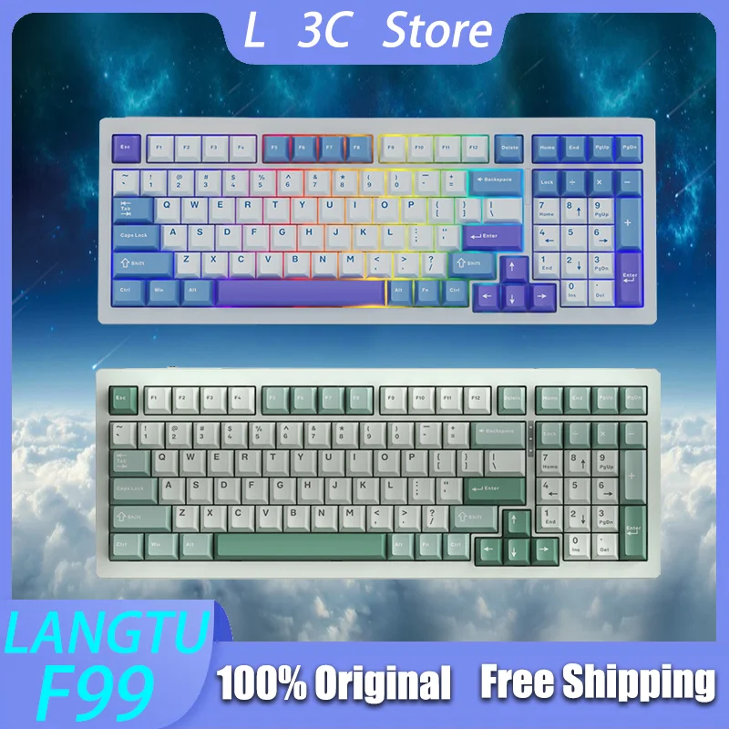 

LANGTU F99 Tri-mode Mechanical Keyboard Wireless Bluetooth Office Game Custom Hot Swap RGB Gasket Gaming Keyboard For E-sports