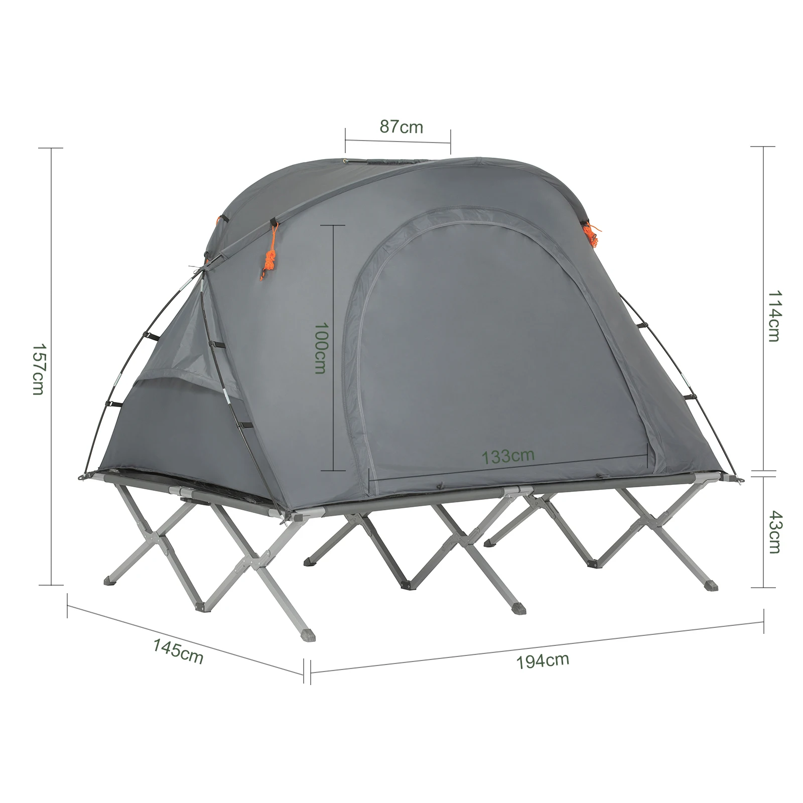 SoBuy OGS60-L-HG Survival-Zelt Feldbett mit Zelt Feldbett 4 in1 Camping Set mit Schlafsack und Zubehör Zelt 2 Person – Detail 4
