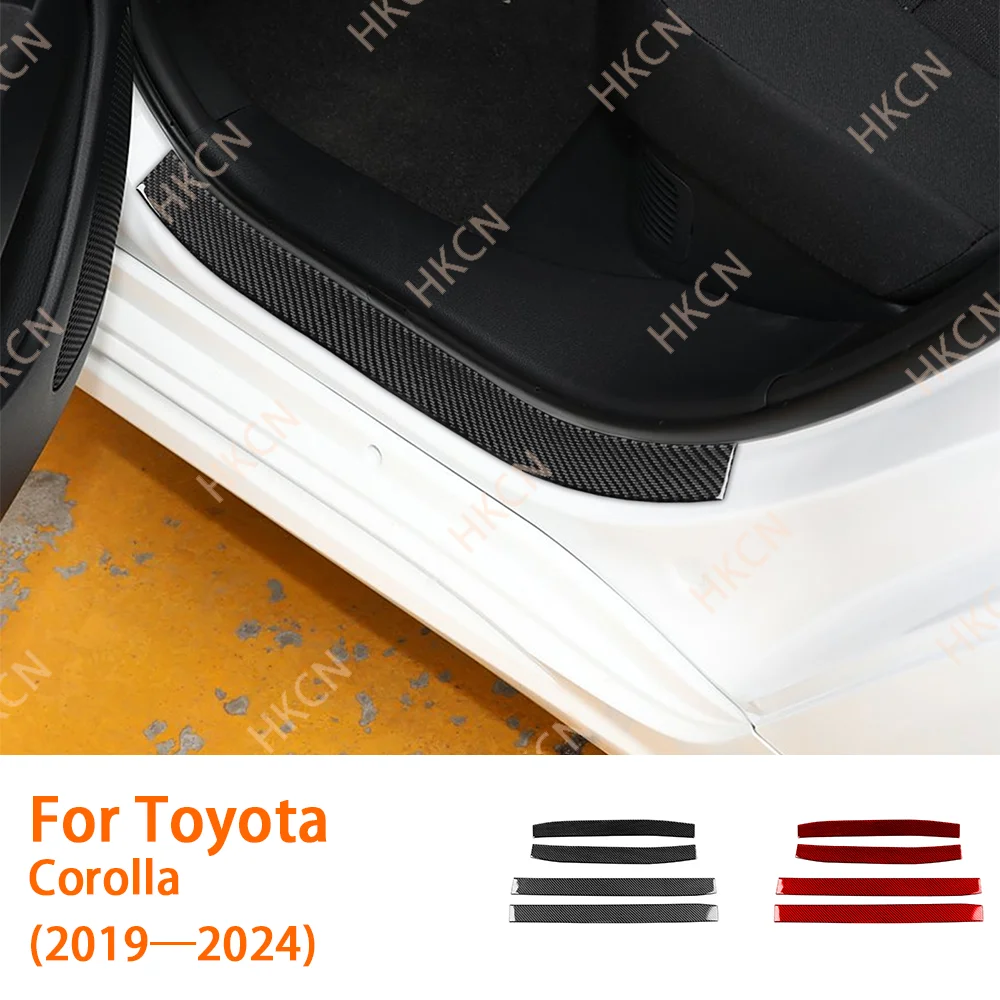 

Carbon Fiber Outer Door Threshold Panel Car Interior Accessories Cover Trim Sticker Modification For Toyota Corolla 2019—2024