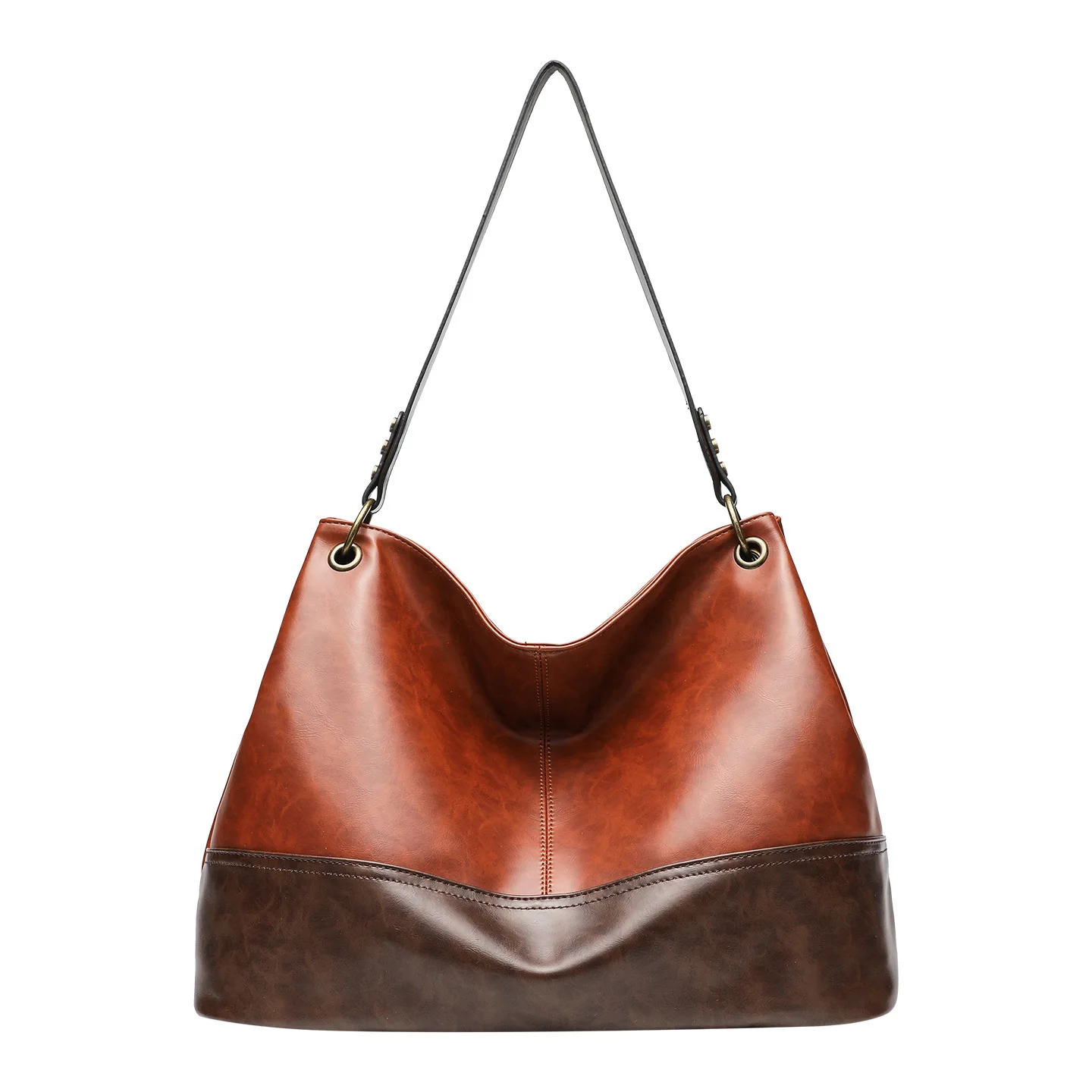 2025 European and American large capacity  fashion trend patchwork soft zipper tote bag travel women's shoulder bag