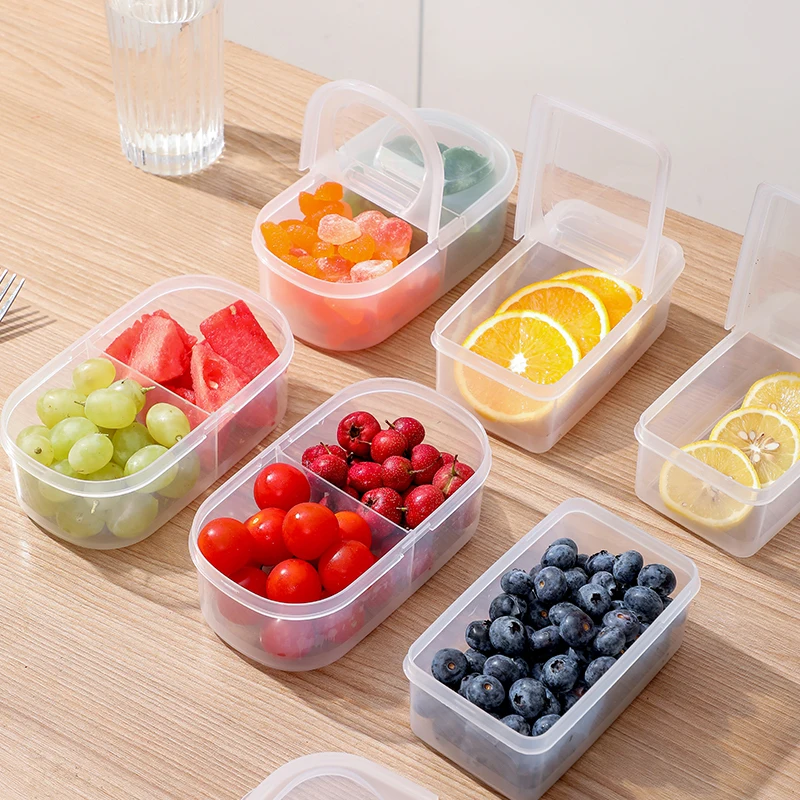 Storage Box Food-Grade Container Fruit and Vegetable Sub packaging Large Capacity Fridge Preservation