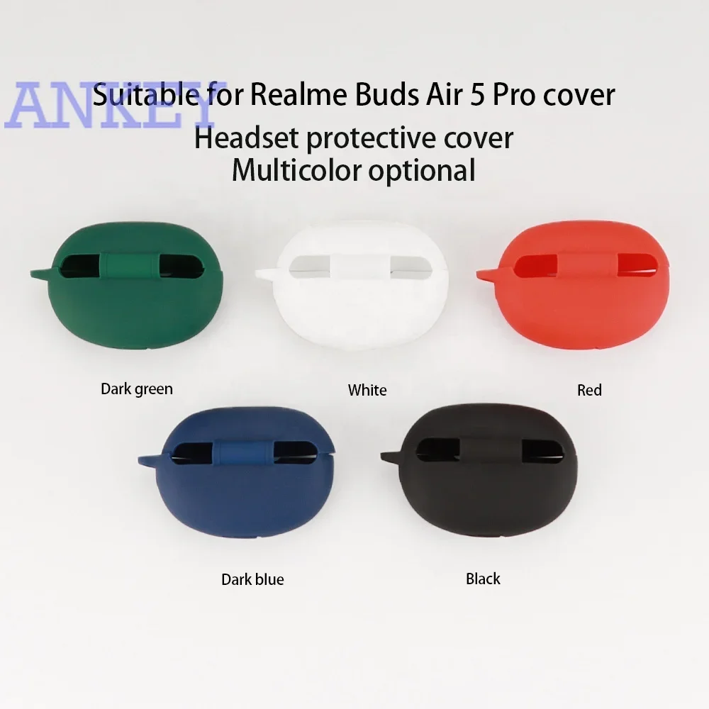 Silicone Cases for Realme Buds Air 5 Pro Case Wireless Earphone Earpod Case Earbuds Headphone Cover with Hook