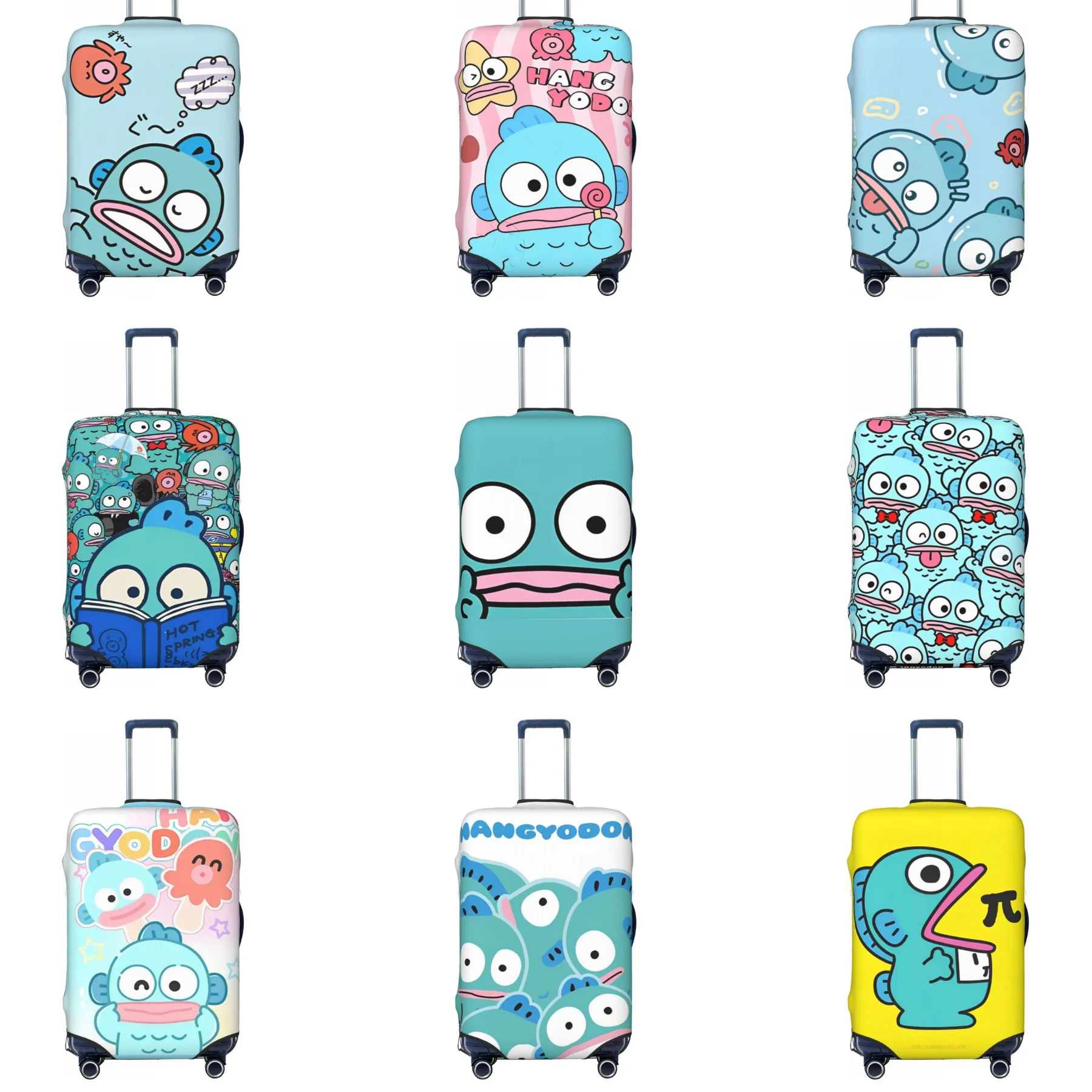 Sanrio Hangyodon Woodstock With Friends Suitcase Cover Flight Elastic Luggage Case Cruise Trip Protection