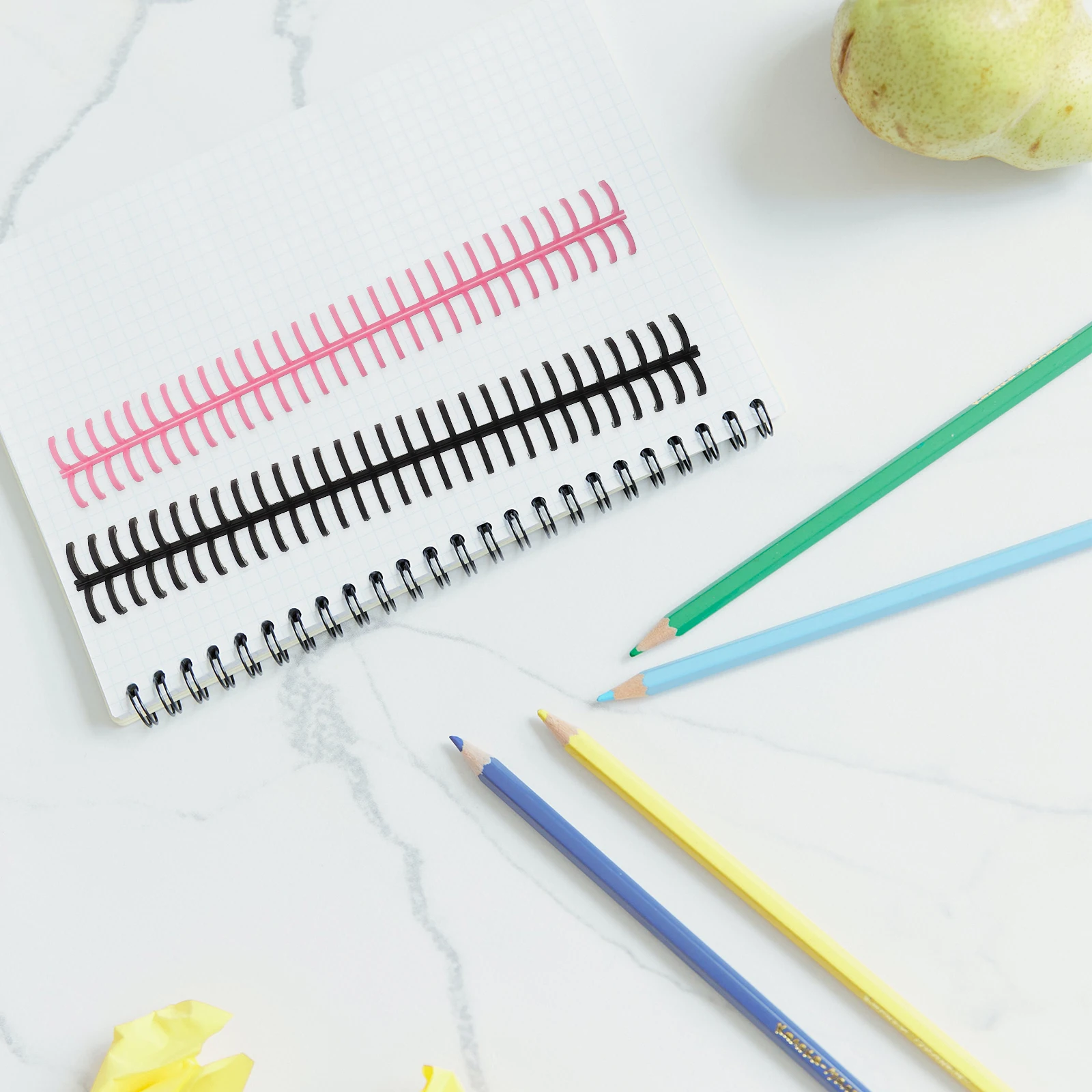 11 Pcs Plastic Loose Leaf Coil Notebook Spines Retro Style Beautiful Appearance Fresh Design Office Binding Spirals