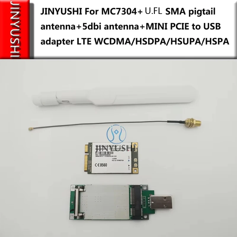 JINYUSBottles-Antenne en queue de overMC7304 + U.FL SMA + antenne 5dbi + adaptateur USB 4G, prise en charge de la persévérance GPS WCDMA/HSDPA/HSUPA/HSPA + Tech