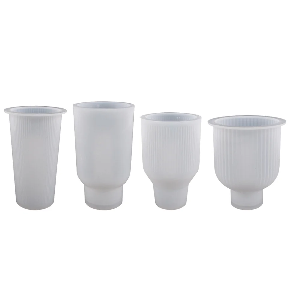 Moule en Silicone pour Arrangement de fleurs, bricolage, Vase artisanal, décoration de maison, Pot de bonsaï, fabrication de pots de jardinières, 4 pièces