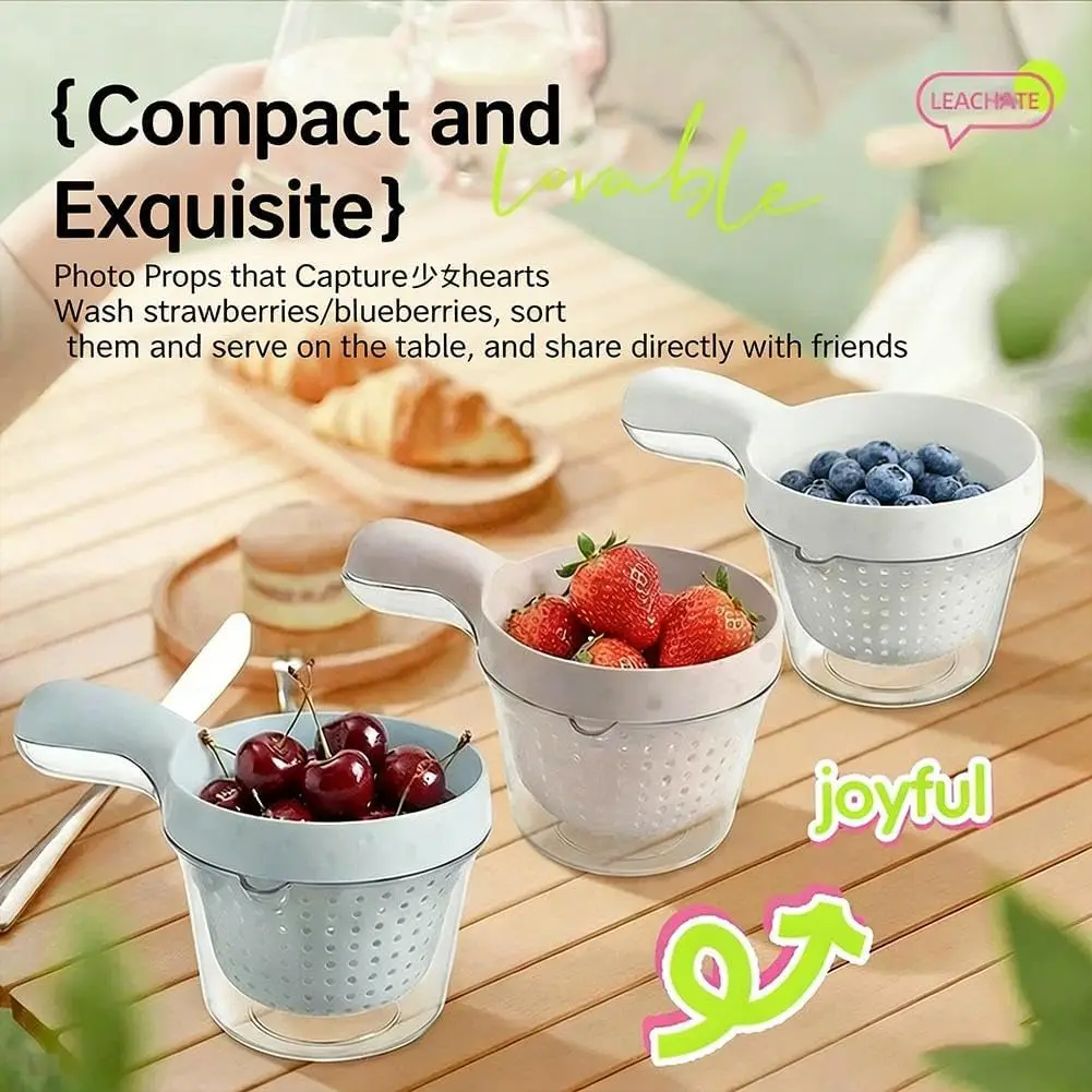 Hot Selling Small Round Kitchen Colander Multifunctional Fruit Washing Strainer Basket Sink Side Drainage Basin For Home Kitchen