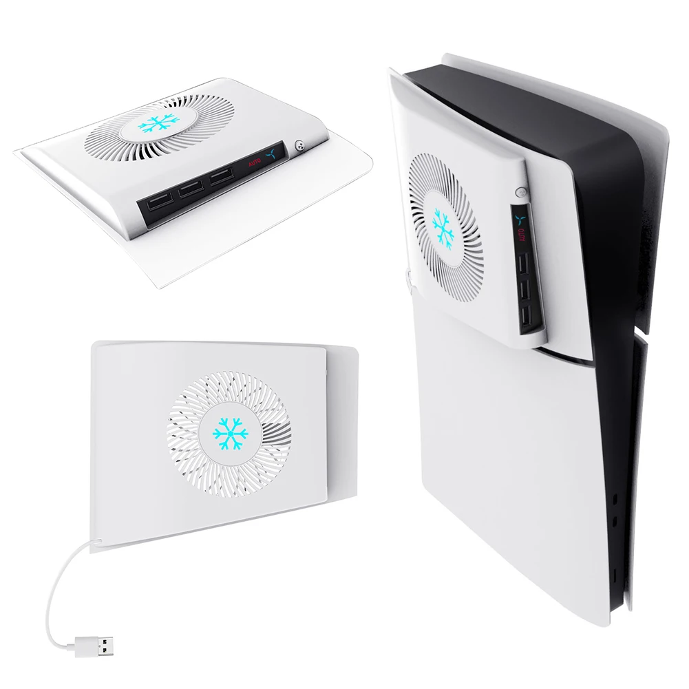 

For PS5 Slim Console Cooling Fan Side-Mounted Cooling Fan Side Temperature Control Cooling Fan Face Cover External Cooler Fan