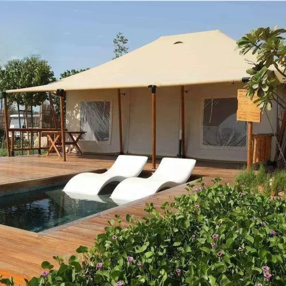 Luxury Safari Glamping Tent Waterproof Outdoor Resort Lodge Hotel Cabin with Bathroom Custom Camping Accommodation for Campsites