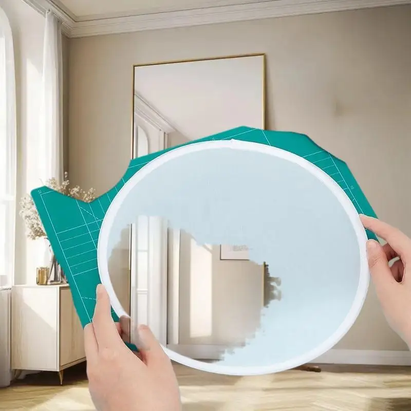 [E] Folding Fan Simple Circular Performance Portable Round Hand Woman Foldable Blank Handheld