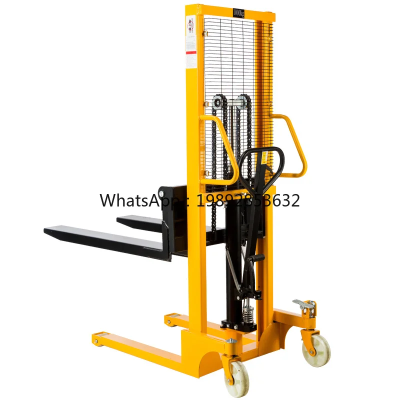 

forklift manual hydraulic stacker truck handling warehouse logistics simple rise