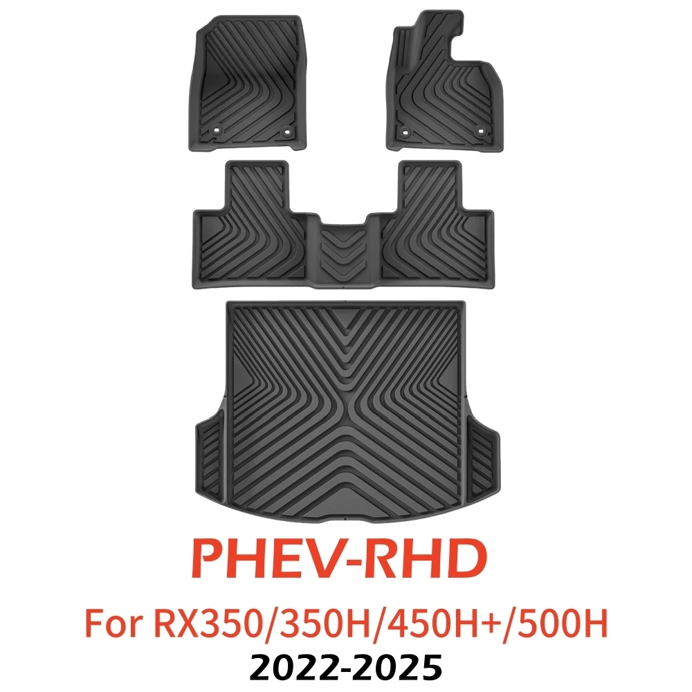 Für RHD Lexus RX350/350H/450H+/500H PHEV (Nicht für RXL) Allwetter TPE Fußmatten Kofferraummatte Wasserdichte Rutschfeste Matte 2022-2025 – Detail 8