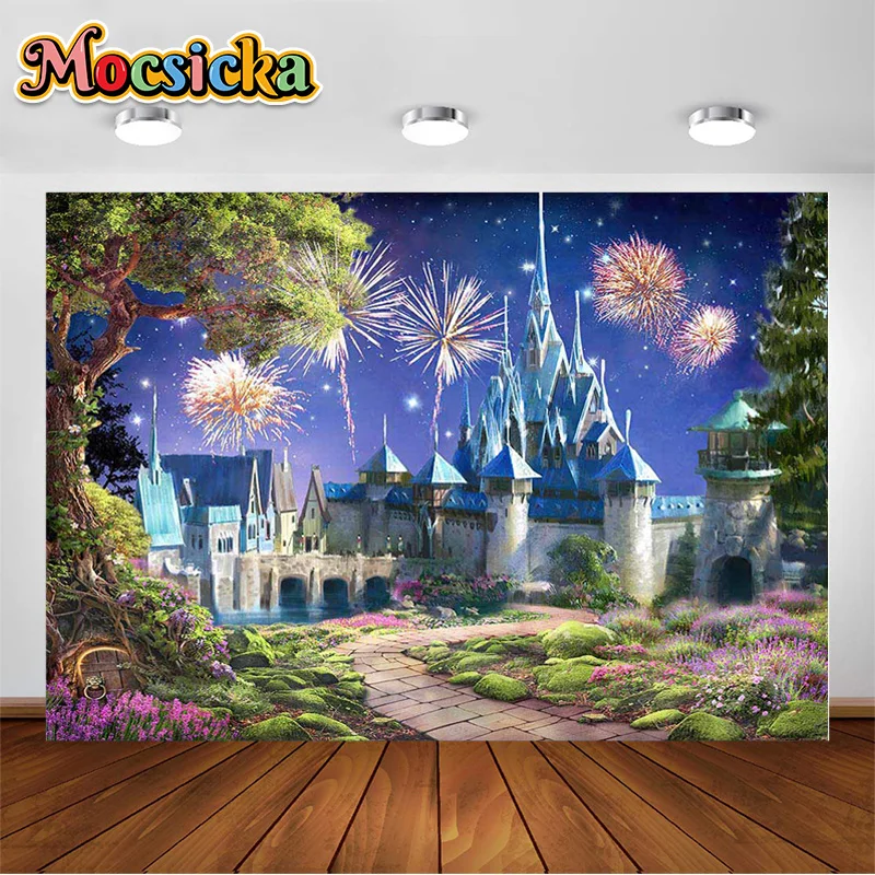 

MOCSCIKA Dream Castle Backgrounds For Photography Firework Old Chateau Girl Birthday Party Decor Props Kids Portrait Photo Booth