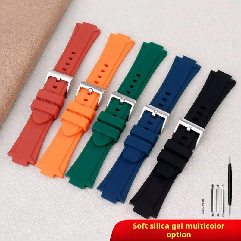 For Maurice Lacroix AIKON AI6008 AI6007 1018 1108 Convex modified watchBand silicone watch band strap Bracelet men accessories